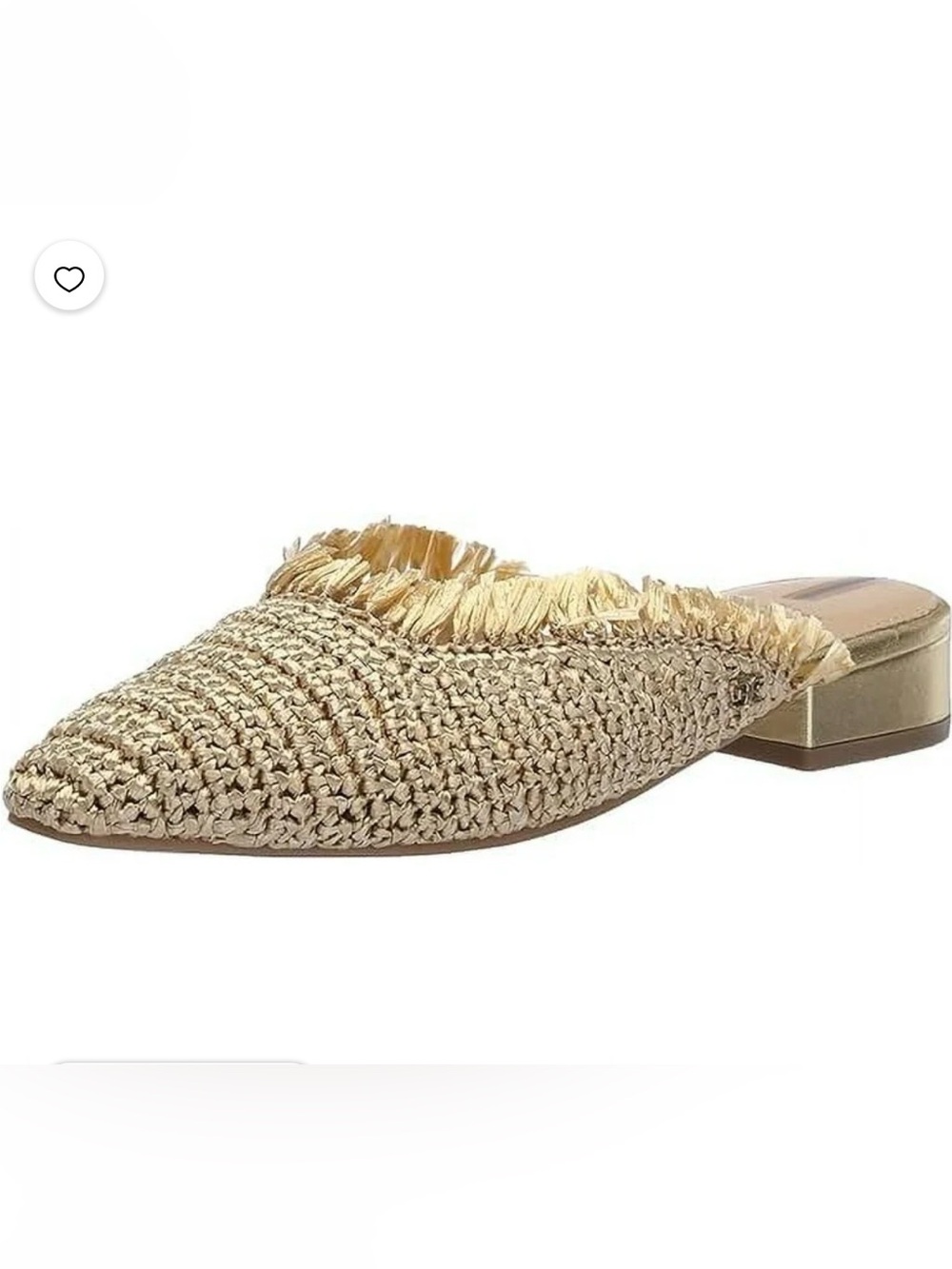 SAN Edelman Woven Reeta Metallic Gold Slip-On Mule size 6 new